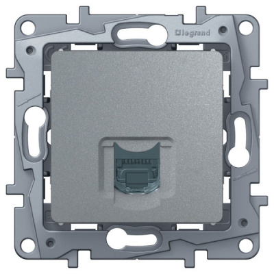 Розетка информационная RJ45 категория 6 UTP Legrand Etika Алюминий Legrand Etika 672453