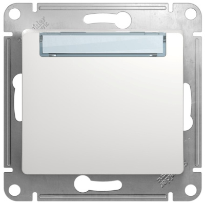 Выключатель кнопочный с табличкой 10A (схема 1) Schneider Electric Glossa Белый Schneider Electric Glossa GSL000119
