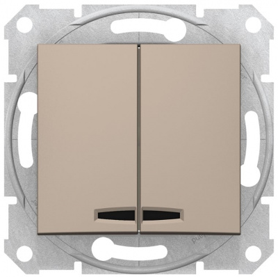 Выключатель 2-клавишный с подсветкой 10A Schneider Electric Sedna Титан Schneider Electric Sedna SDN0300368