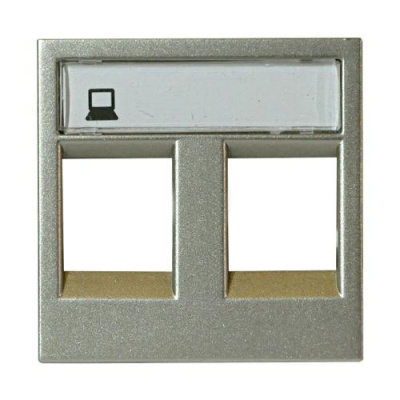 Накладка розетки телефонной/информационной 2-ой 2мод ABB NIE Zenit Шампань N2218.2 CV ABB Zenit 2CLA221820N1901