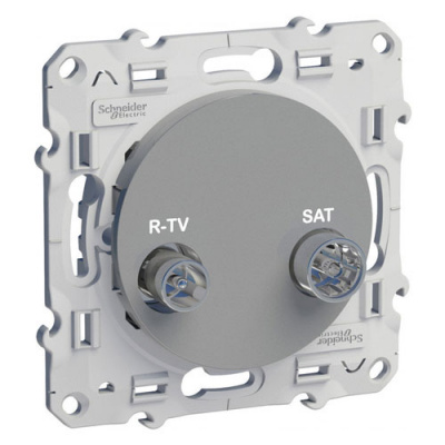 Розетка R/TV-SAT оконечная Schneider Electric Odace Алюминий Schneider Electric Odace S53R455