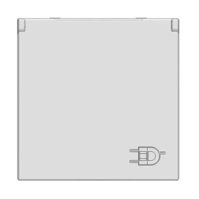 Розетка с заземлением с защитными шторками с крышкой 2 мод ABB NIE Zenit Серебряный N2288.1 PL ABB Zenit 2CLA228810N1301