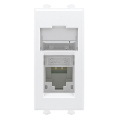 Компьютерная розетка RJ-45 модульная, кат.6А, "Avanti", "Белое облако", 1 модуль DKC DKC Avanti 4400371DKC