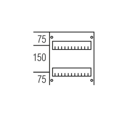 Пластрон с прорезями DIN150мм 300х250мм, 2ряда ABB ABB CombiLine-M AS212