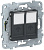 Розетка компьютерная RJ45 двойная кат. 5е UTP Schneider Electric Unica New Антрацит