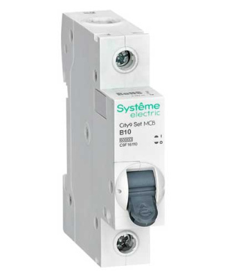 Systeme Electric City9 Set Автомат (АВ) B 10А 1P 6kA 230В Systeme Electric City9 C9F16110