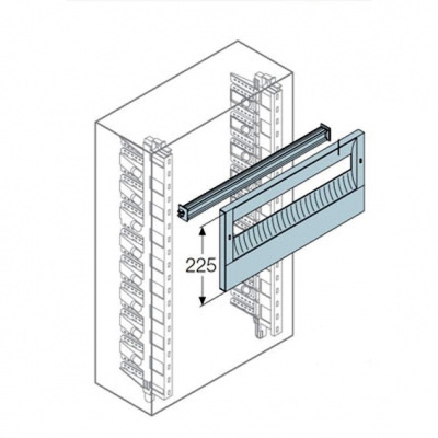 DIN-рейка+пластрон H=225мм для шкафа GEMINI (Размер4-5) ABB ABB  1SL0314A00