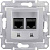 Розетка компьютерная 2-ая RJ45 кат.6 STP экранированная Schneider Electric Sedna Алюминий