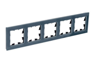 SE AtlasDesign Рамка 5-постовая Грифель Nature Натуральное стекло Systeme Electric AtlasDesign Nature ATN360705