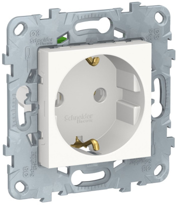 Розетка с заземлением без шторок с быстрозажимными клеммами 16A 250В Schneider Electric Unica New Белый Schneider Electric Unica New NU505618