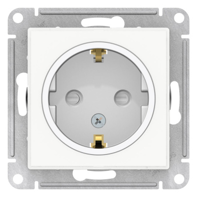 Розетка с заземлением со шторками 16A механизм Schneider Electric AtlasDesign Белый под декоративную вставку Systeme Electric AtlasDesign ATN200145