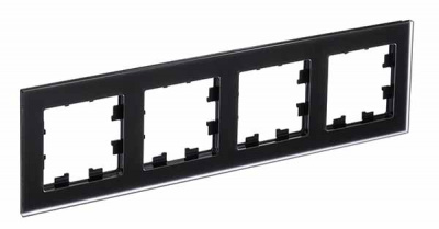 Рамка 4-постовая матовое стекло Schneider Electric AtlasDesign Nature Черный Systeme Electric AtlasDesign Nature ATN331004
