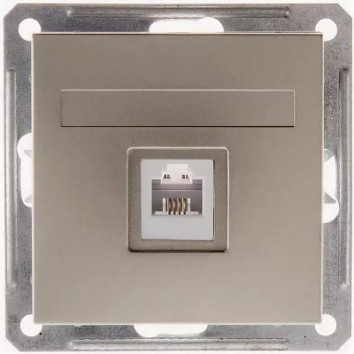 Розетка компьютерная 1-ая RJ45 кат.5e Wessen 59 Шампань Wessen Wessen 59 RSI-152K5E-4-86