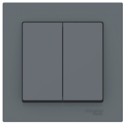 Выключатель 2-клавишный сх.6 10AX в сборе Schneider Electric AtlasDesign Грифель Systeme Electric AtlasDesign ATN000752