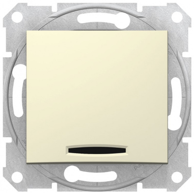 Выключатель 1-клавишный с индикацией 10A Schneider Electric Sedna Бежевый Schneider Electric Sedna SDN0400347