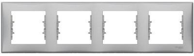 Рамка 4-постовая горизонтальная Schneider Electric Sedna Алюминий Schneider Electric Sedna SDN5800760