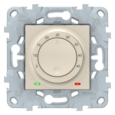 Unica New термостат теплого пола, 10А, выносной термодатчик, Бежевый Schneider Electric Schneider Electric  NU550344