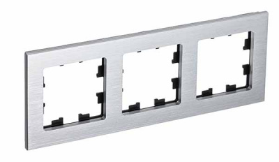 Рамка 3-постовая металл Schneider Electric AtlasDesign Nature Серебро Systeme Electric AtlasDesign Nature ATN312103