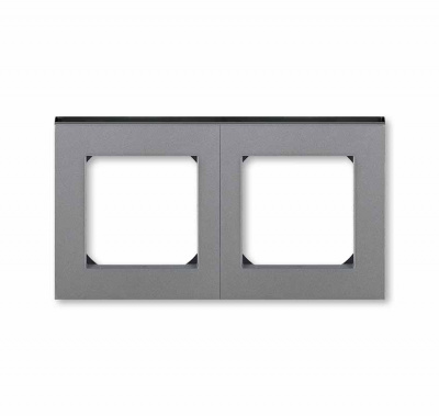 Рамка 2 поста сталь / дымчатый чёрный ABB Levit M ABB Levit M 2CHH015020A6069