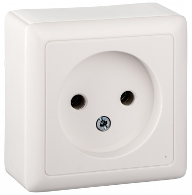 Розетка 1-ая без заземления 10A изолир. плата накладная в сборе Wessen Хит Белый Wessen Wessen Хит RA10-131I-B