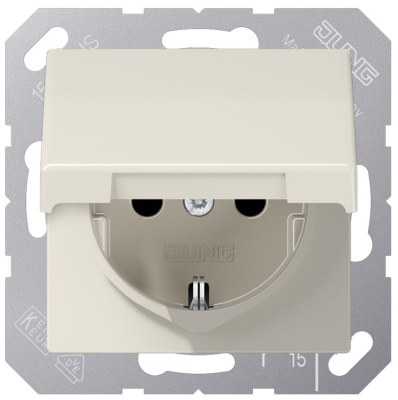 Механизм Розетка SCHUKO 16 A 250 B ~ с крышкой Jung Слоновая кость Jung Jung Механизмы AS1521KL