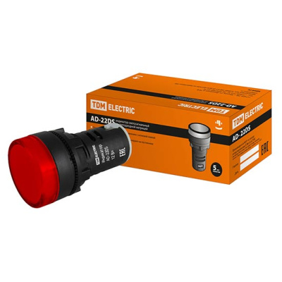 Лампа сигнальная LED матрица 22мм 12V ACDC красный TDM AD-22DS TDM ELECTRIC AD-22DS SQ0702-0016