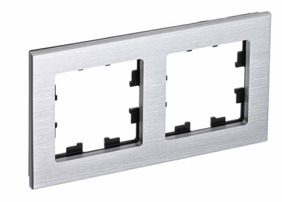Рамка 2-постовая металл Schneider Electric AtlasDesign Nature Серебро Systeme Electric AtlasDesign Nature ATN312102