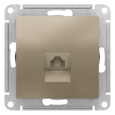 Розетка телефонная RJ11 механизм Schneider Electric AtlasDesign Шампань Systeme Electric AtlasDesign ATN000581