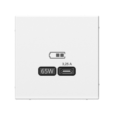 ARTGALLERY USB РОЗЕТКА тип-С 65Вт высокоскор.заряд. QC, PD, механизм, БЕЛЫЙ Systeme Electric ArtGallery GAL000127