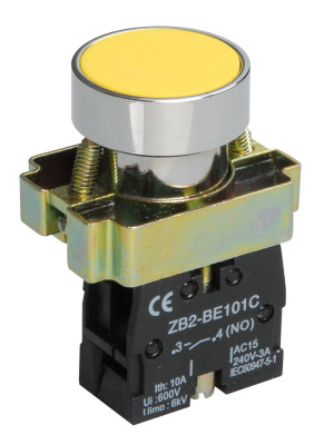 Кнопка управления LAY5-BA51 без подсветки желтая 1з IEK IEK  BBT60-BA-K05