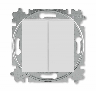 Выключатель двухклавишный серый / белый ABB Levit ABB Levit 2CHH590545A6016