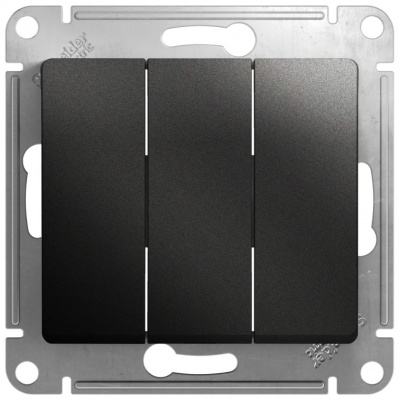 Выключатель 3-клавишный (схема 3) 10AX механизм Systeme Electric Glossa Антрацит Systeme Electric Glossa GSL000731
