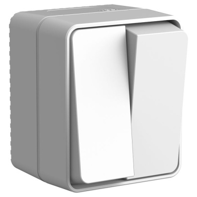 О/У Выключатель 2-клавишный 10 АХ AtlasDesign Profi54 Серый Systeme Electric AtlasDesign Profi54 ATN543051