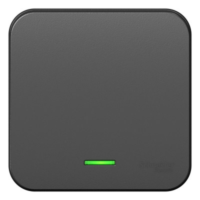 Переключатель 1-клавишный накладного монтажа с подсветкой с изолирующей пластиной 10A 250B Systeme Electric Blanca Антрацит Systeme Electric Blanca BLNVA106116