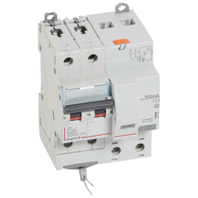 Дифференциальный автомат 2P 25A (C) 6kA тип AС 300mA Legrand DX3 Legrand АВДТ-DX3 411174