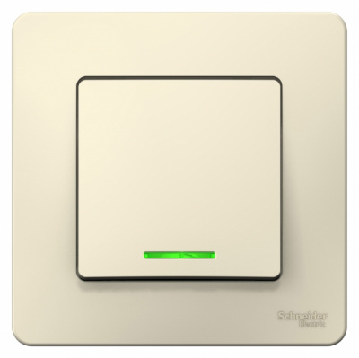 Выключатель 1-клавишный скрытой установки (cхема 1) с подсветкой 6A 250B Systeme Electric Blanca Молочный Systeme Electric Blanca BLNVS006112