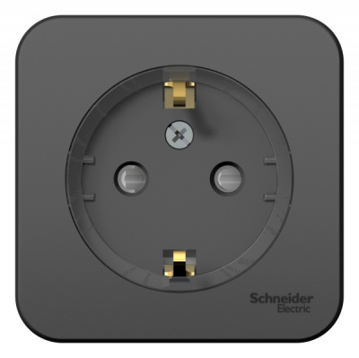 Розетка с заземлением со шторками накладного монтажа с изолирующей пластиной 16A 250В Systeme Electric Blanca Антрацит Systeme Electric Blanca BLNRA111116