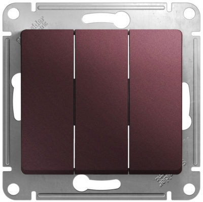 Выключатель 3-клавишный (схема 3) 10AX механизм Systeme Electric Glossa Баклажановый Systeme Electric Glossa GSL001131