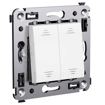 Переключатель двухклавишный в стену, "Avanti", "Белое облако" DKC DKC Avanti 4400114DKC