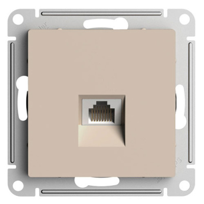 SE AtlasDesign Розетка компьютерная RJ45 Песочный кат. 6A механизм Systeme Electric AtlasDesign ATN001286