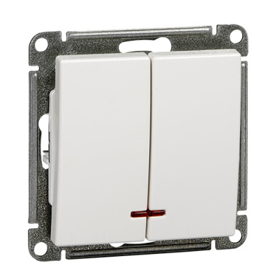 W59 2-клавишный Выключатель с подсв. 10АХ, механизм, белый Schneider Electric Systeme Electric  VS510-251-1-86