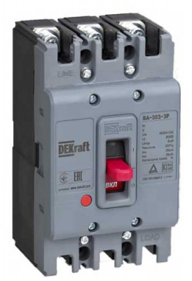 Автоматический выключатель для защиты двигателей 3P 200A 36kA DEKraft ВА-303М DEKraft ВА-303М 22814DEK