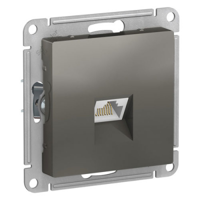 Розетка компьютерная RJ45 кат.6A механизм Schneider Electric AtlasDesign Сталь Systeme Electric AtlasDesign ATN000986
