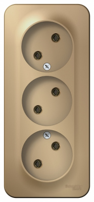 Розетка 3-ая без заземления без шторок накладного монтажа с изолирующей пластиной 16A 250В Systeme Electric Blanca Титан Systeme Electric Blanca BLNRA000314