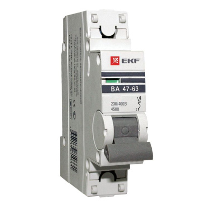 Автоматический выключатель 1P 20 А B 4,5kA EKF PROxima ВА 47-63 EKF PROxima ВА 47-63 mcb4763-1-20В-pro