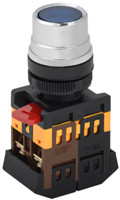 Кнопка ABLF-22 синий d22мм неон/240В1з+1P IEK IEK  BBT10-ABLF-K07