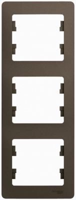 Рамка 3-постовая вертикальная Systeme Electric Glossa Шоколад Systeme Electric Glossa GSL000807