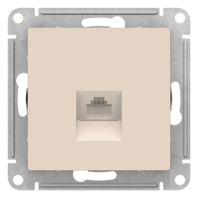 Розетка телефонная RJ11 механизм Schneider Electric AtlasDesign Бежевый Systeme Electric AtlasDesign ATN000281
