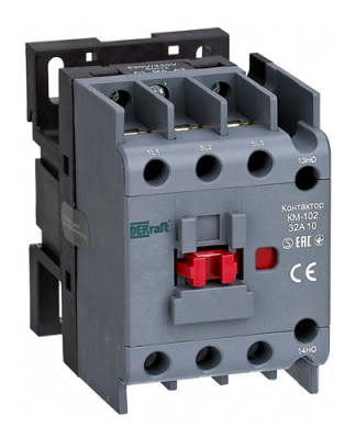 DEKraft КМ-102 Контактор 32А 24В_АС АС3_ АС4 1НО+1НЗ DEKraft КМ-102 21924DEK