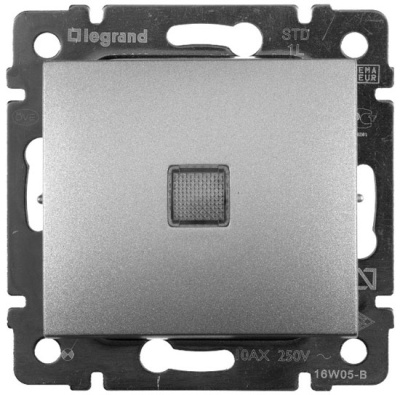 Выключатель 1-клавишный с подсветкой 10A Legrand Valena Алюминий Legrand Valena 770110